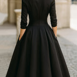 Laura - Elegantna midi haljina s dugim rukavima