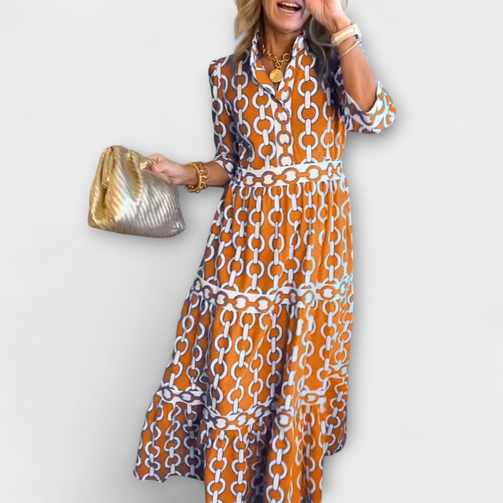 Sophia – Midi Haljina s Detaljima od Lanaca