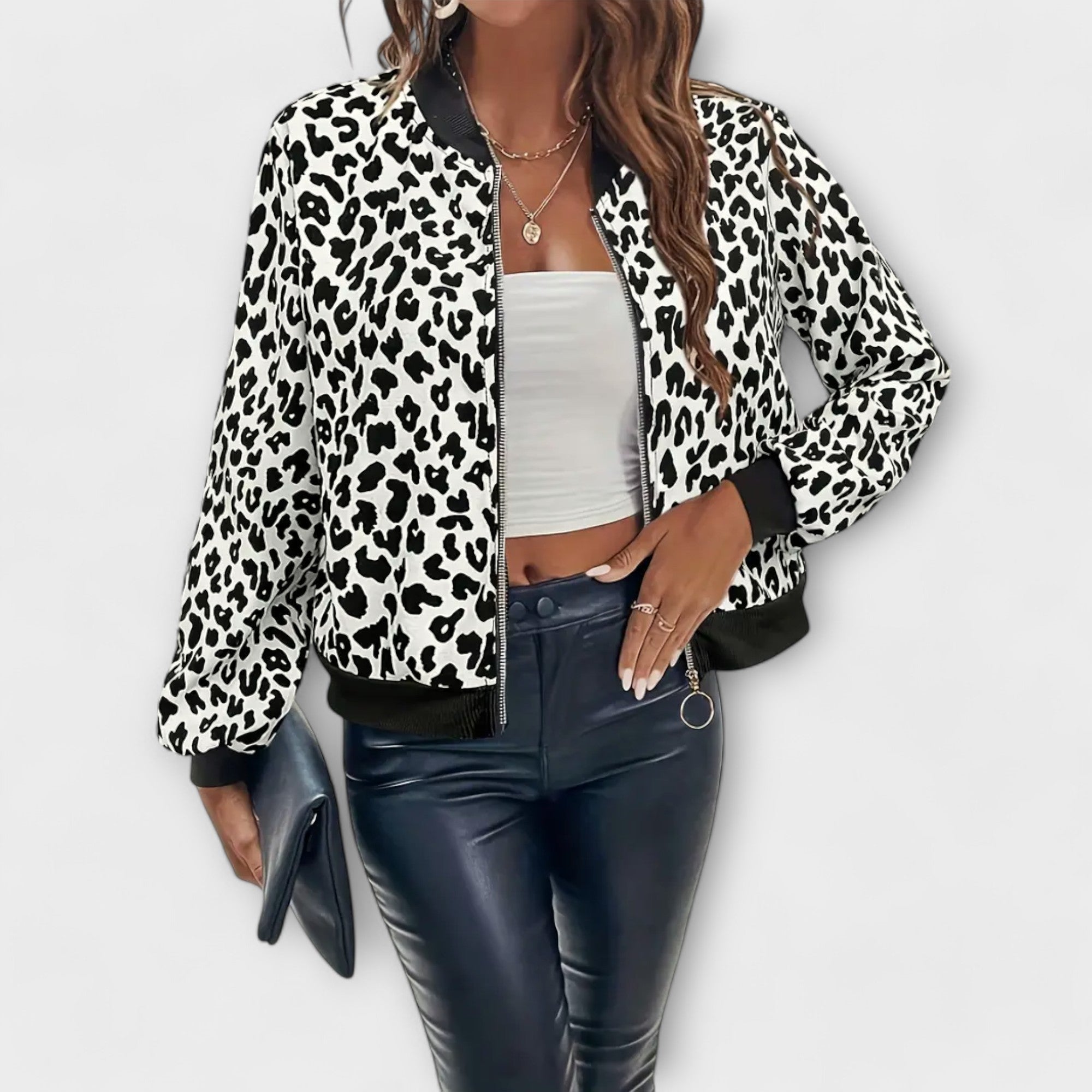Raquel - Elegantna Leopard Print Jakna