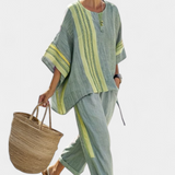 Lorena | Boho Komplet od Lna i Bambusa, Elegantna Lavanda