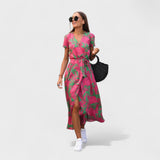 Rožasta Lirio Haljina - Boho Chic Stil