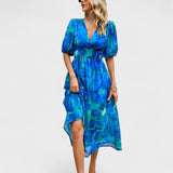 Clara – Elegantna Midi Cvjetna Haljina