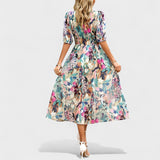 Clara – Elegantna Midi Cvjetna Haljina