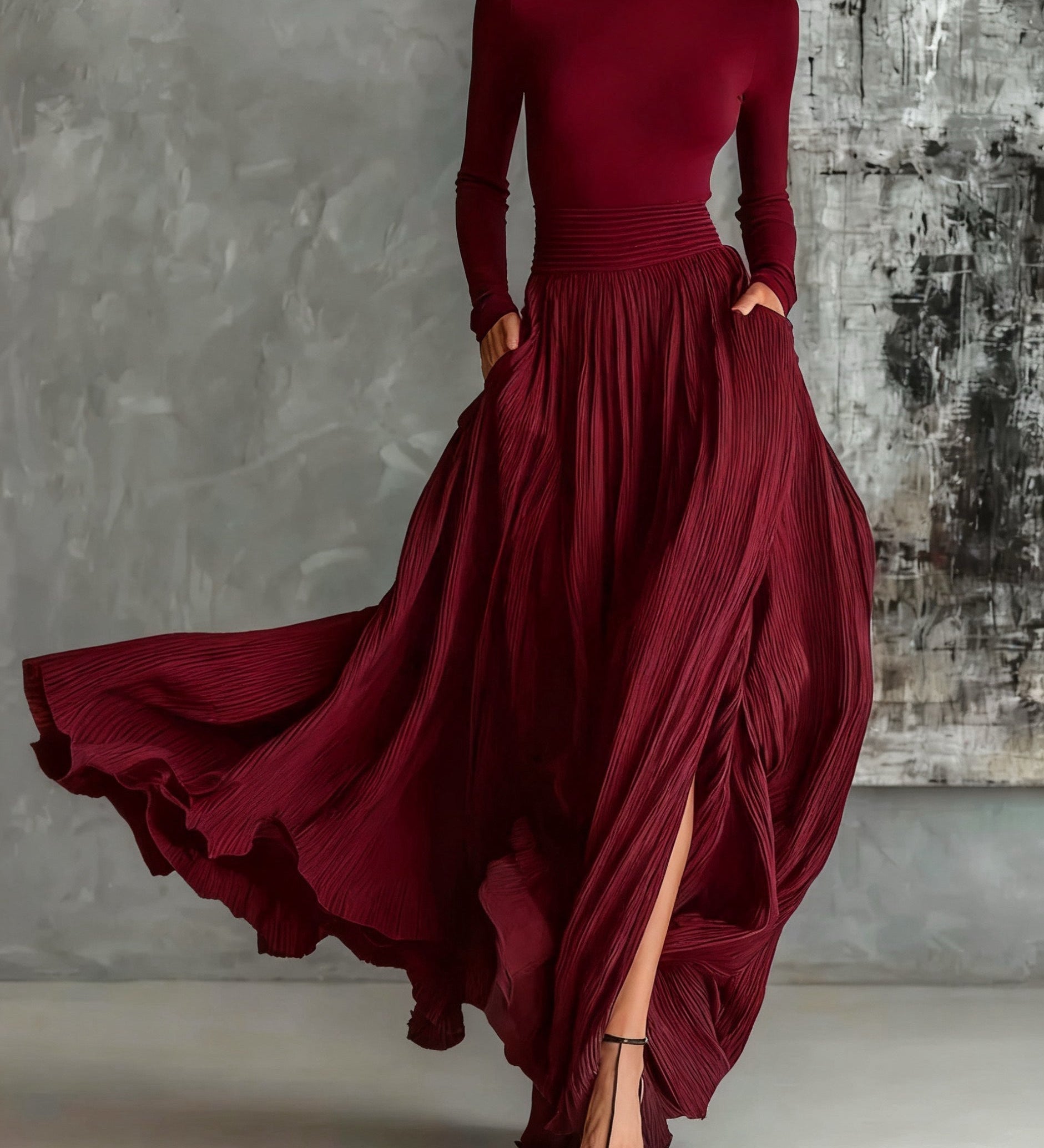 Eva | Elegantni set s plisiranom suknjom