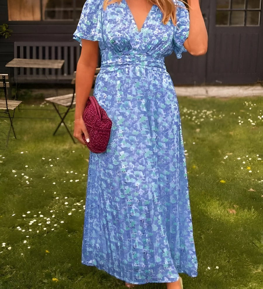Sandra | Elegantna maxi haljina s V izrezom