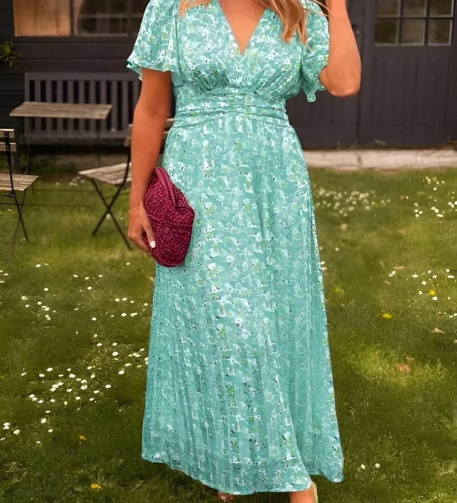 Sandra | Elegantna maxi haljina s V izrezom