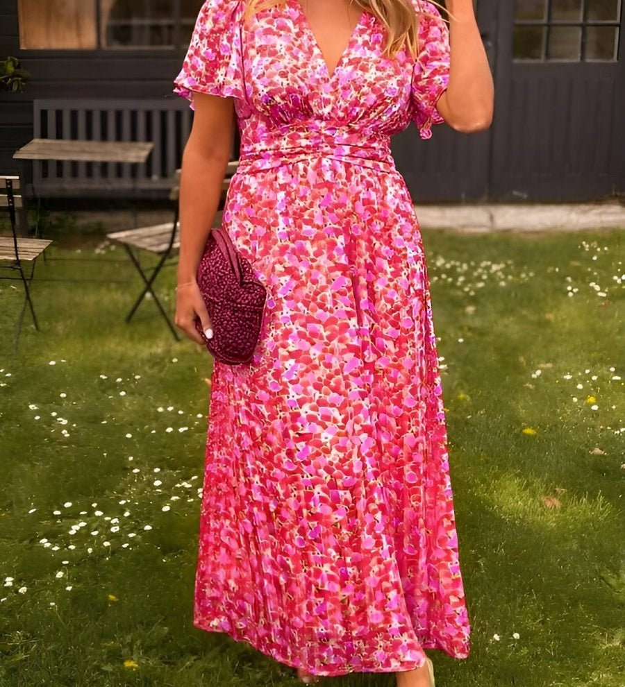 Sandra | Elegantna maxi haljina s V izrezom
